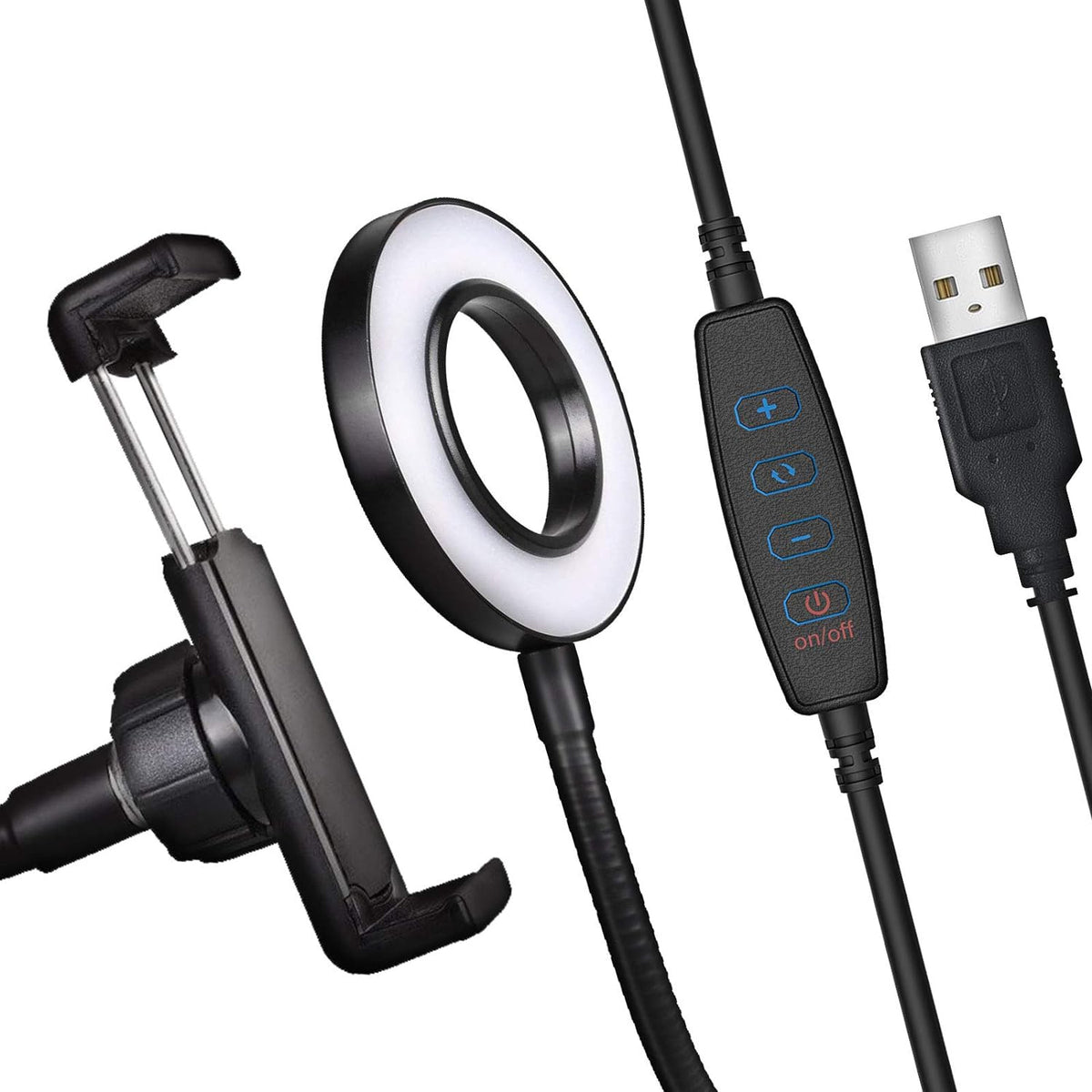 Tripode pinza con luz LED