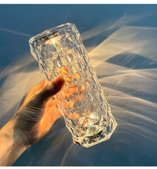 Lámpara LED de Cristal en Forma de Rosa 🌹 – Elegancia e Iluminación al Tacto