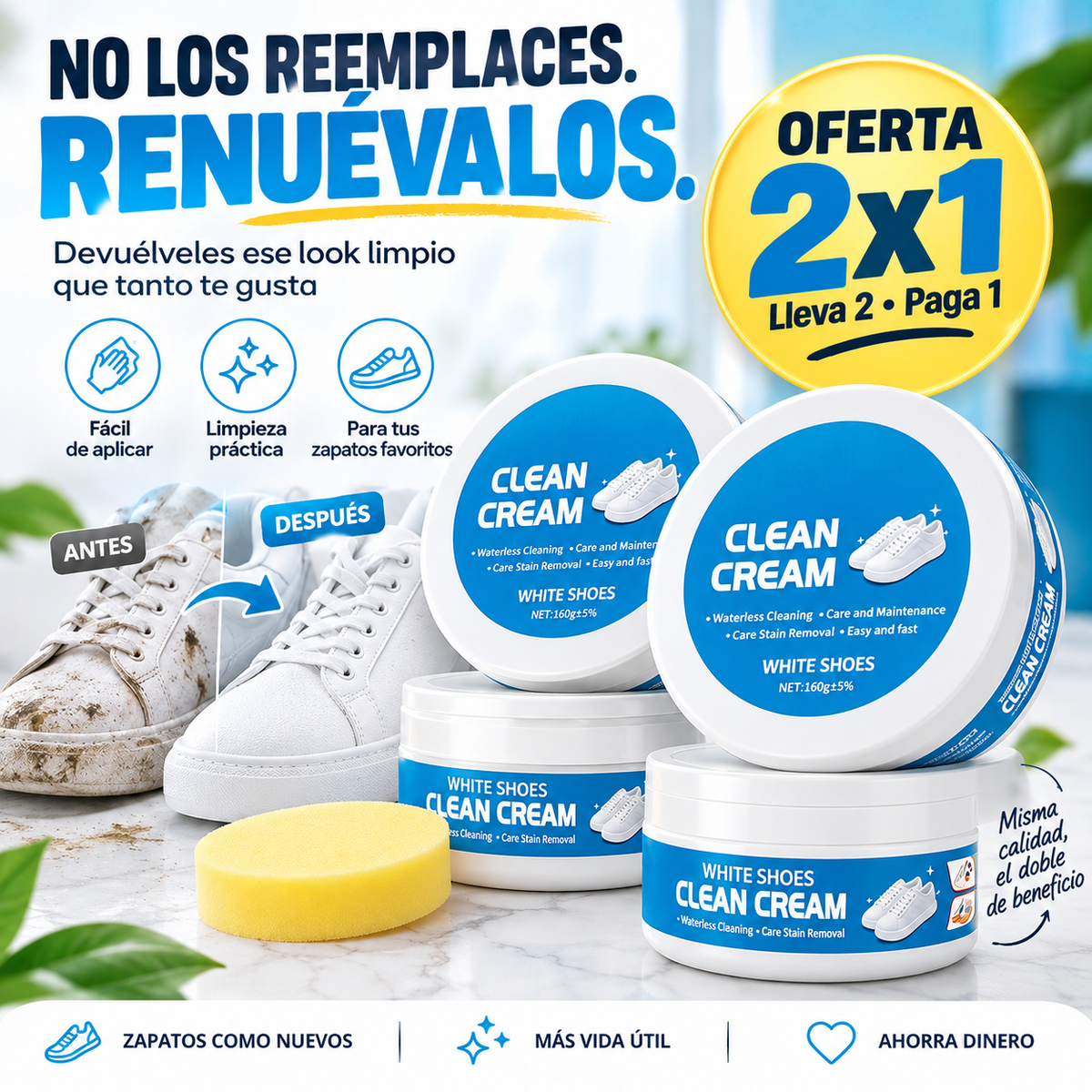 Crema Limpiadora de zapatos Clean Cream™|promo 2 x 1