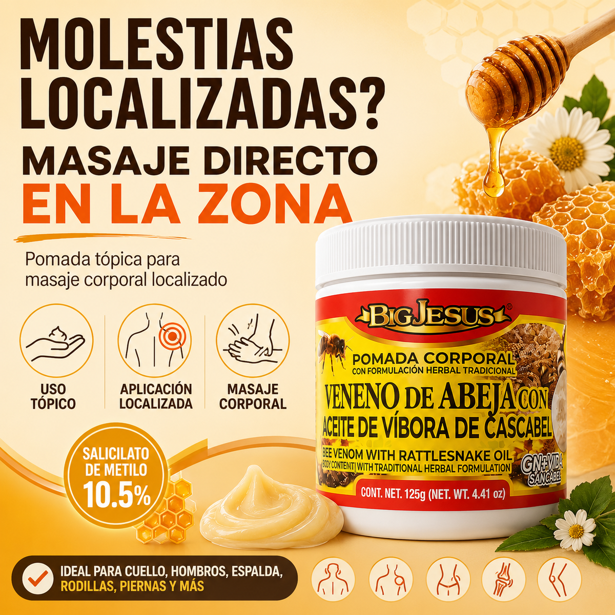 VENENO DE ABEJA & ACEITE DE VÍBORA X250ML | Dile adios a las molestias y dolores