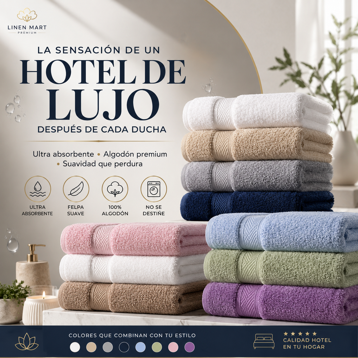 TOALLAS DE LUJO LAUDREMS™ | 70 X 140cm