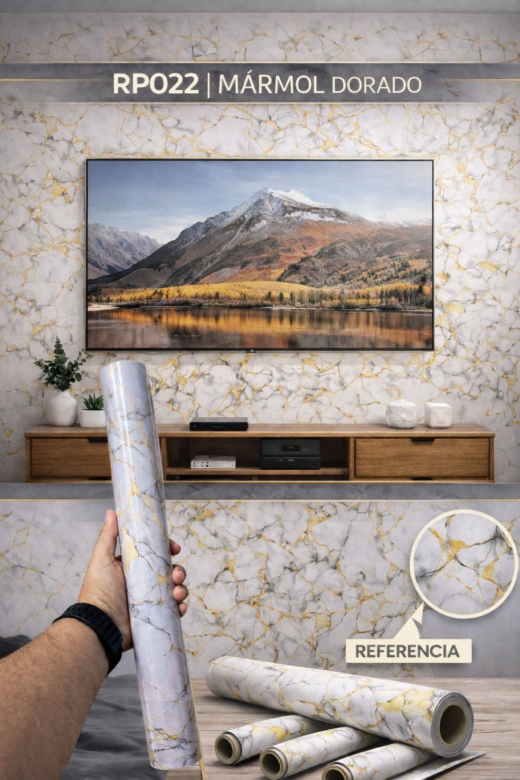 Papel Tapiz Marmolado x Rollo 10m x 45cm