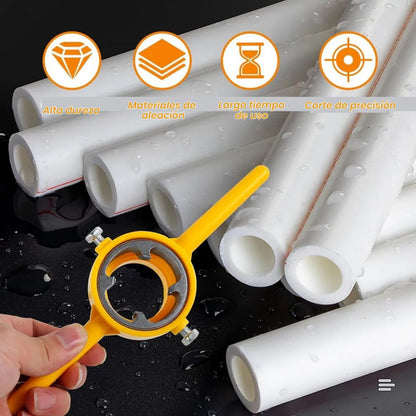 Juego de enroscador para tubos + 6 adaptadores de medida