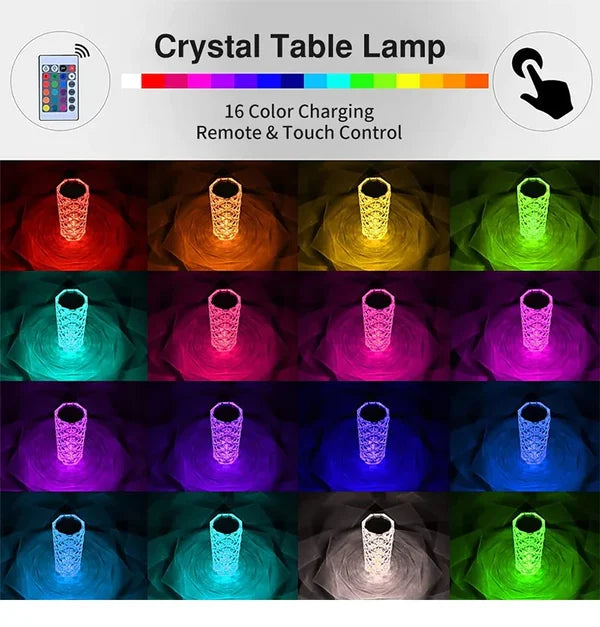 Lampara flor de cristal