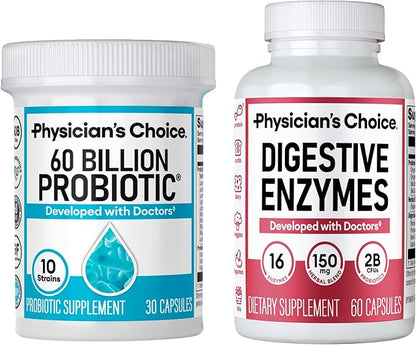 COMBO Physician choice ™ | Enzimas digestivas + probioticos 60 billones