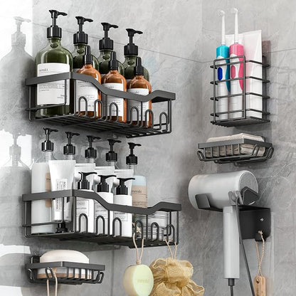 Organizador de baño x 5 piezas | acero inoxidable