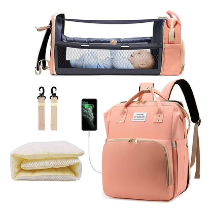 🎒👶 Pañalera 3 en 1: organiza , transporta  y cambia con facilidad