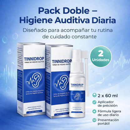 TINNIDROP™ SPRAY LIMPIADOR DE OIDO X2 UND