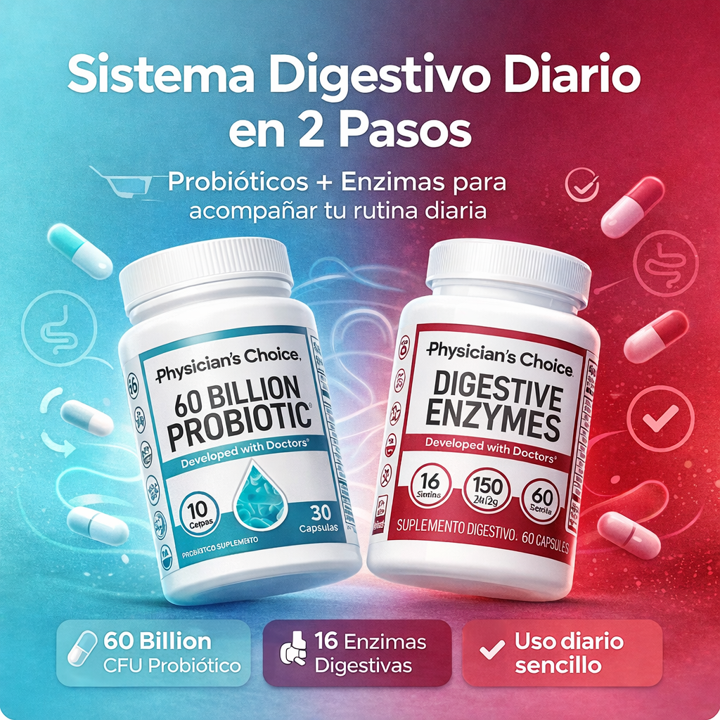 COMBO Physician choice ™ | Enzimas digestivas + probioticos 60 billones