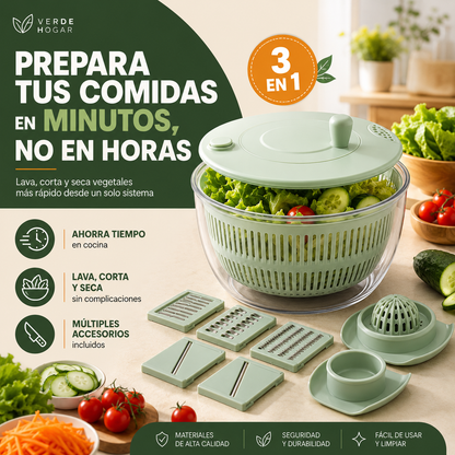Picador 9 en 1 + centrifugador de verduras