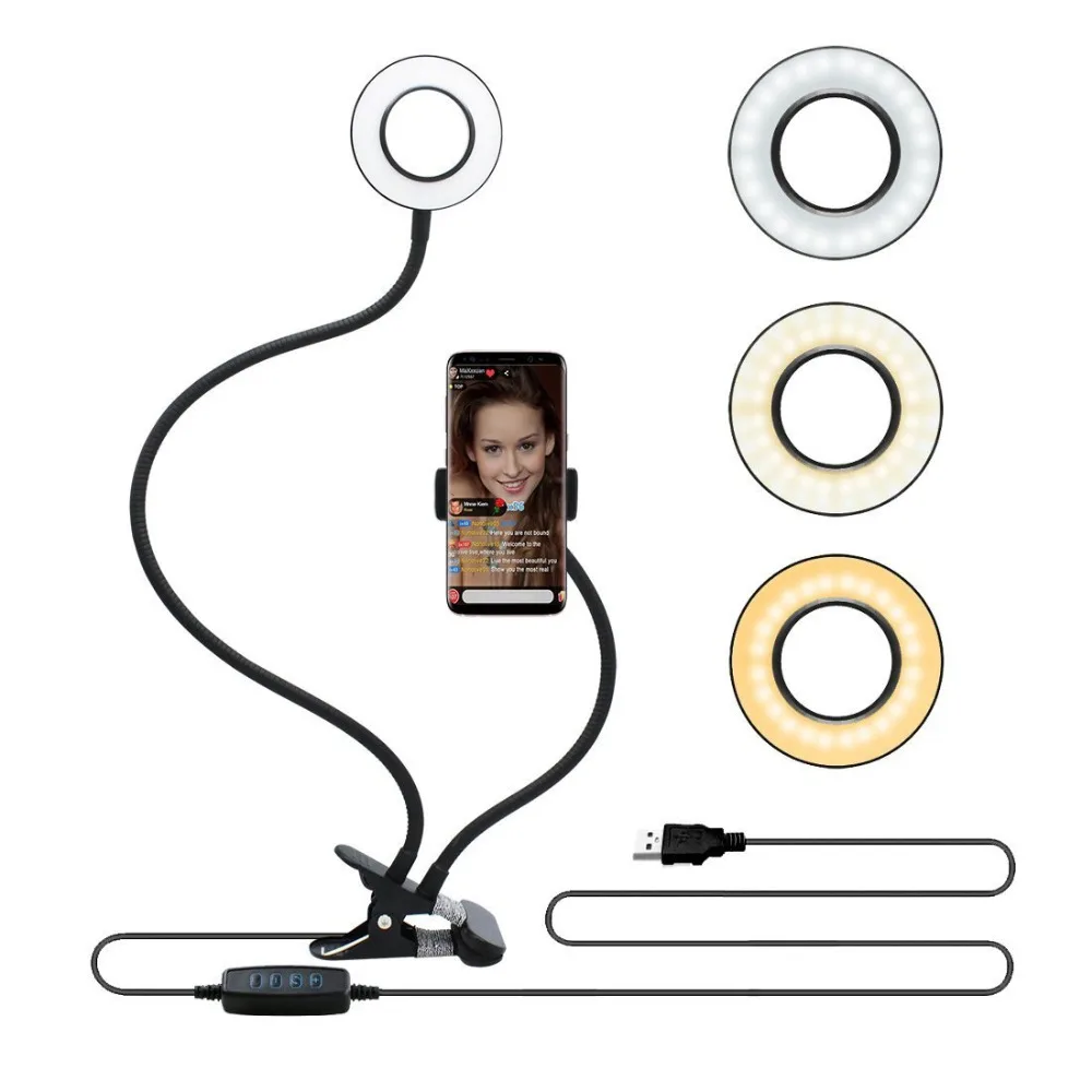 Tripode pinza con luz LED