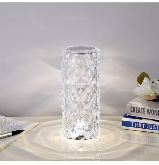 Lámpara LED de Cristal en Forma de Rosa 🌹 – Elegancia e Iluminación al Tacto