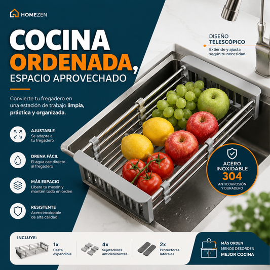 Escurridor Metalico | Ajustable a lavaplatos