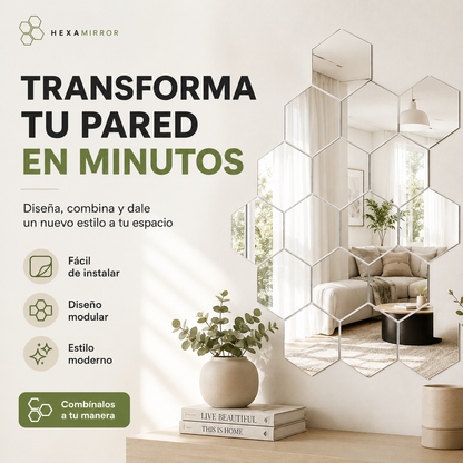 Espejos hexagonales | acrilico pulido de alta dureza. No se rayan ni se rompen