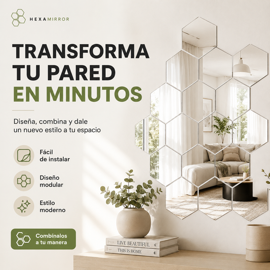 Espejos hexagonales | acrilico pulido de alta dureza. No se rayan ni se rompen