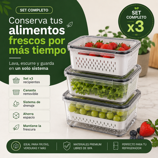 Organizador de frutas y verduras | Set x 3 piezas