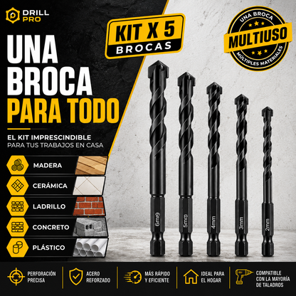 SET DE BROCAS MULTIMATERIAL | x5 und