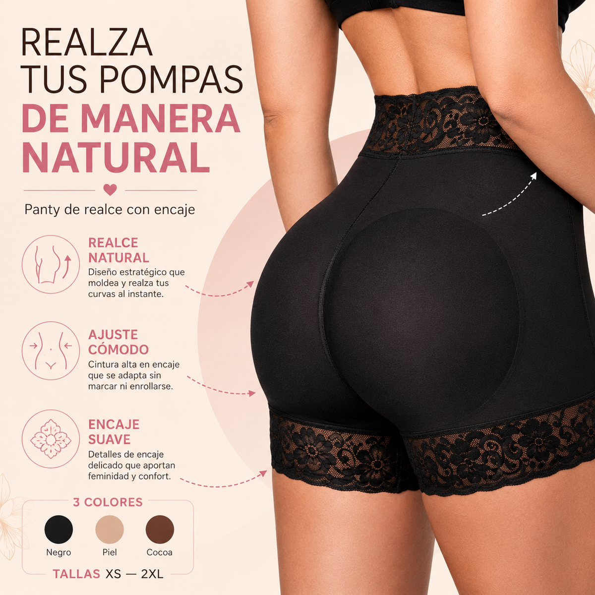 Panty Levanta Cola SimoneWear™ | Con encaje para mayor estilo