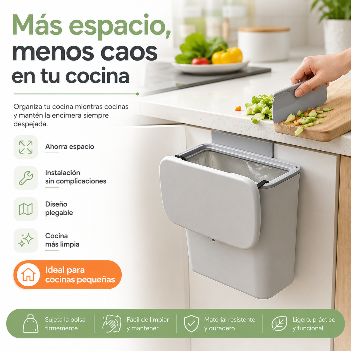 Caneca colgante | multifuncional. Una cocina más limpia y más higienica.