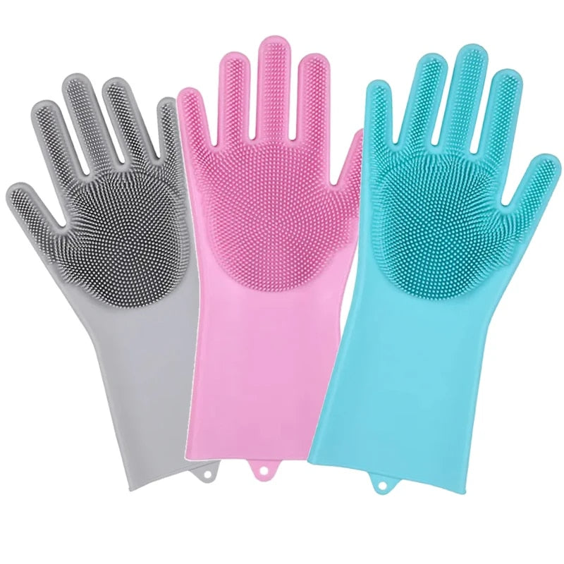 Guantes Lavaplatos con Cepillo Integrado