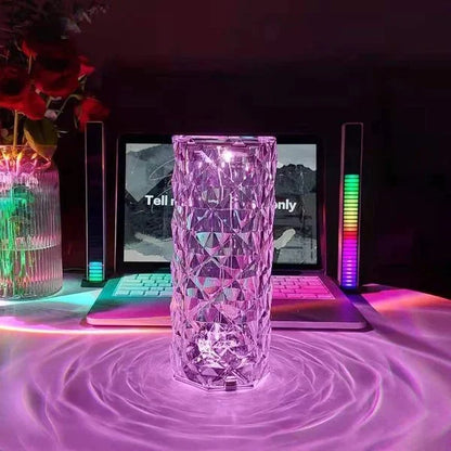 Lampara flor de cristal