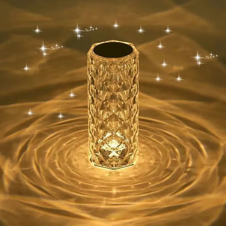 Lámpara LED de Cristal en Forma de Rosa 🌹 – Elegancia e Iluminación al Tacto