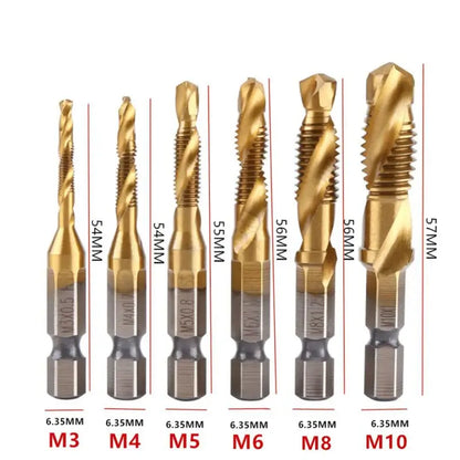 Set de brocas revestidas en titanio x6 unid