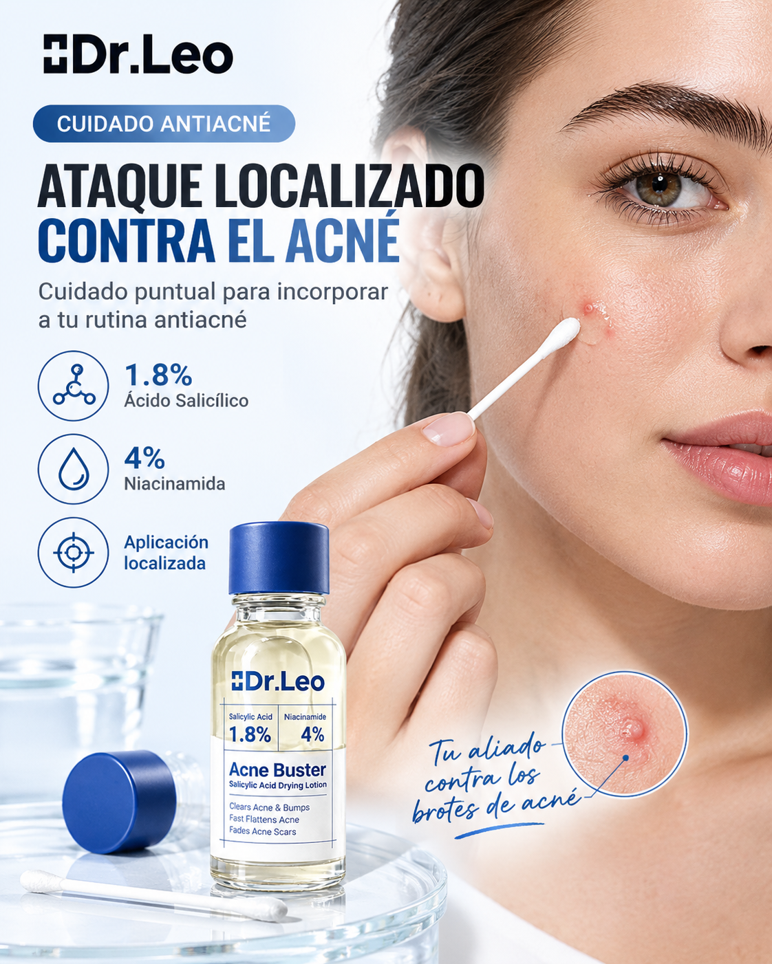 DR LEO™ | Suero especializado nocturno para el acné